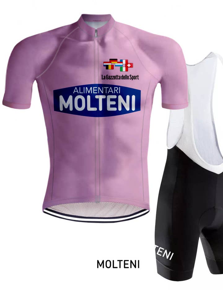 Kit vélo rétro Molteni Giro d'Italia Rose - REDTED pour la vente par REDTED