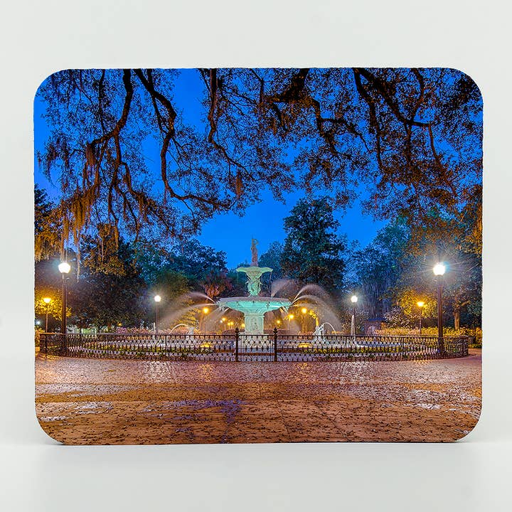 Mouse Pad-Forsythe Park Fountain for wholesale by Mike Ring Photography