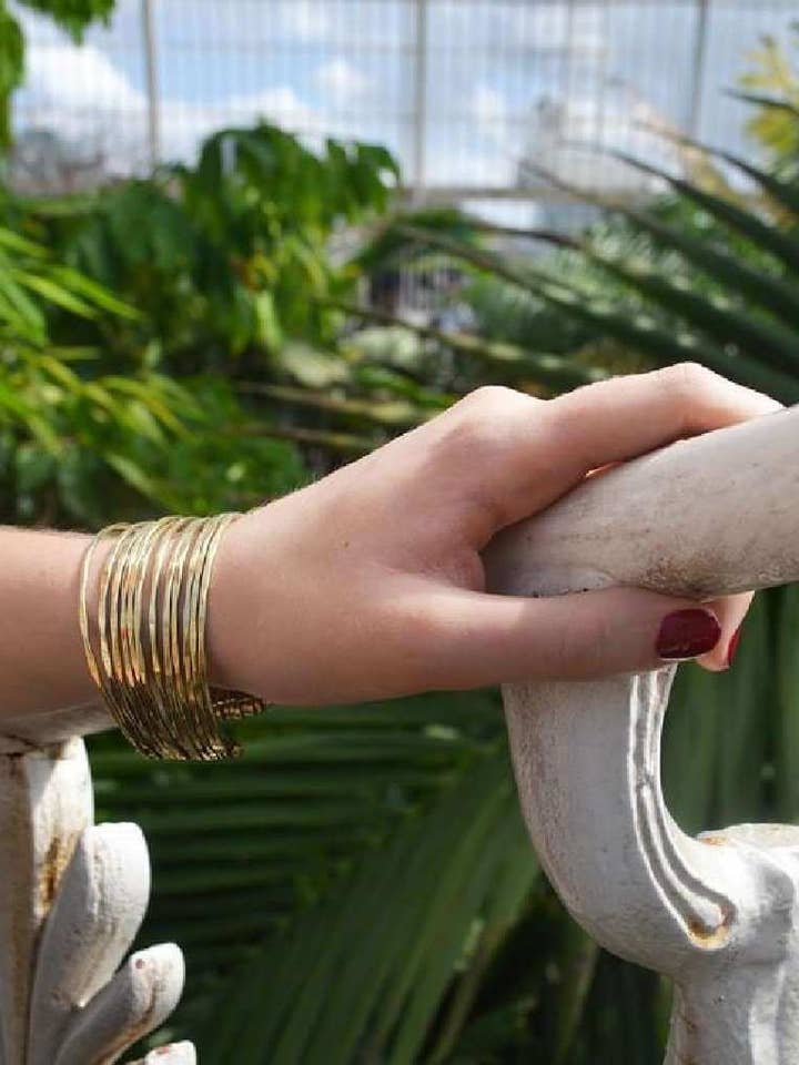 Multistrand Statement Brass Cuff for wholesale by Urbiana