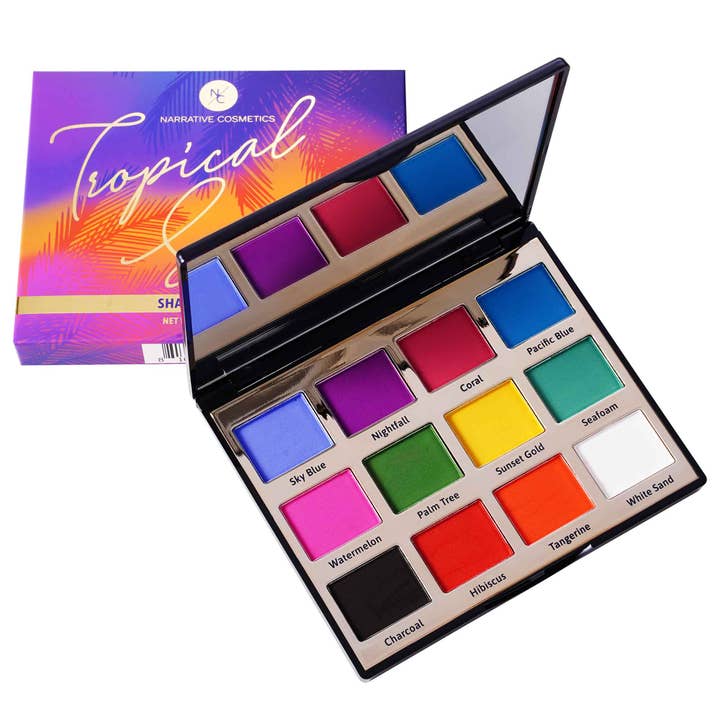 Narrative Cosmetics – Großhandel Lidschattenpalette – Talkfreie Lidschatten-Palette Tropical Sunset mit 12 Farben2