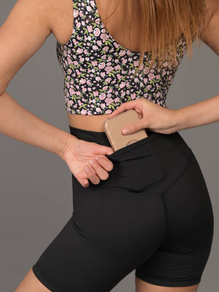 Ultra High Rise Recycled Luxe 5" Short in Black for wholesale by Wear Love More LLC