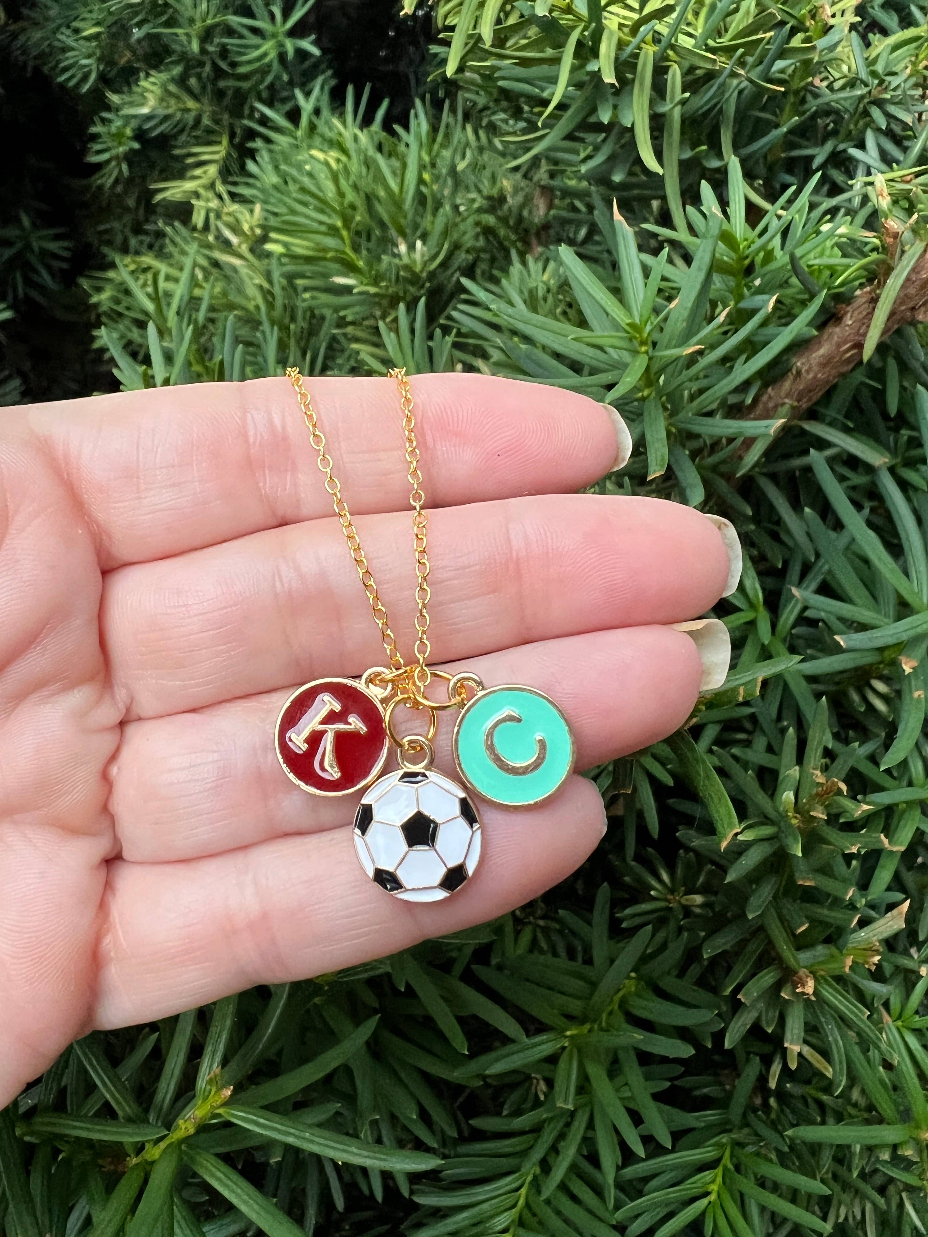 Baubles by B - Wholesale Pendant/Charm Necklace - Red Teal KC Enamel Charm Current Kansas City Necklace Soccer1