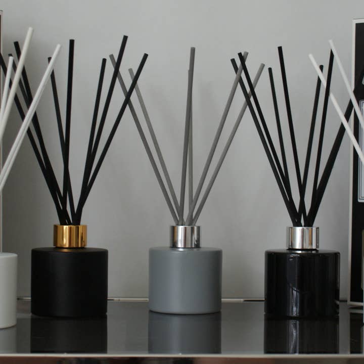 Luxury Reed Diffuser *MATTE BLACK & SILVER* for wholesale by Elder Tree Soapery