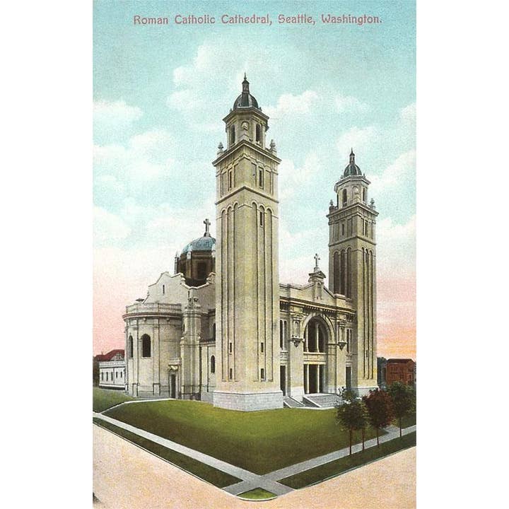 Found Image Press - Wholesale Ansichtkaart - Ansichtkaart WA-46 Katholieke Kerk, Seattle