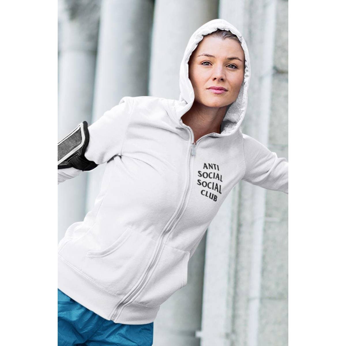 Nobrand – wholesale Hoodie – Women's – ANTI SOCIAL WOMEN GRAPHIC ZIPPER HOODIE4