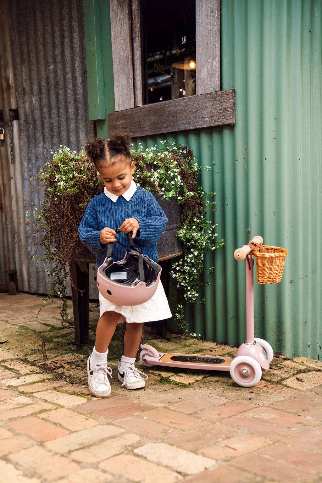 Banwood SL Europe - Vente Vélo et trottinette – enfant - Trottinette vintage à trois roues BANWOOD - Rose poussiéreux1