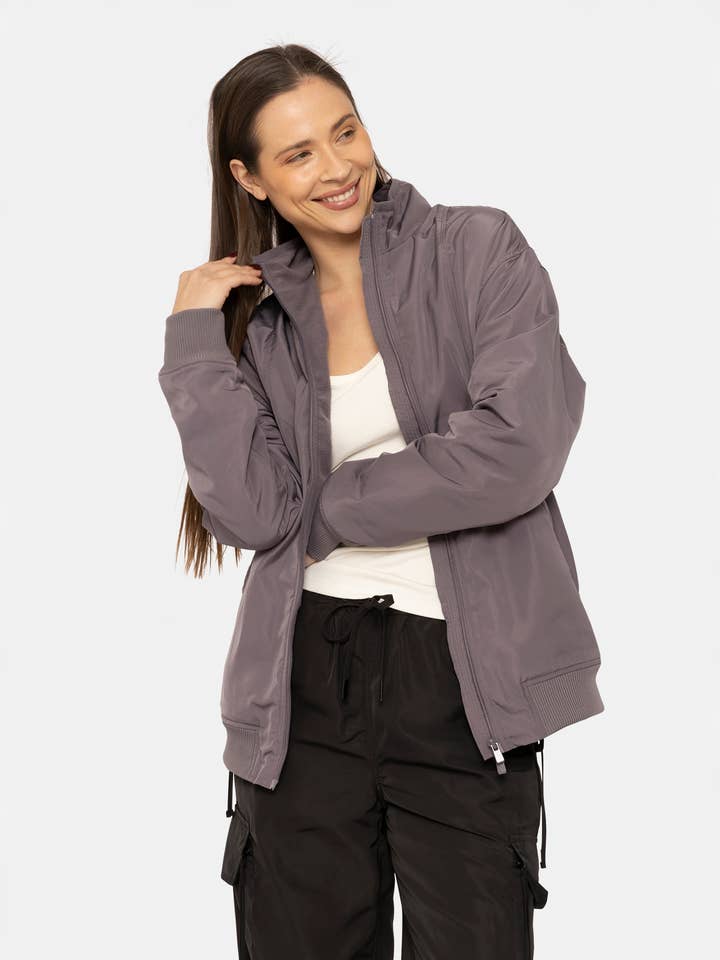 Water Resistant Satin Finish Oversized Jacket for wholesale by Mono B