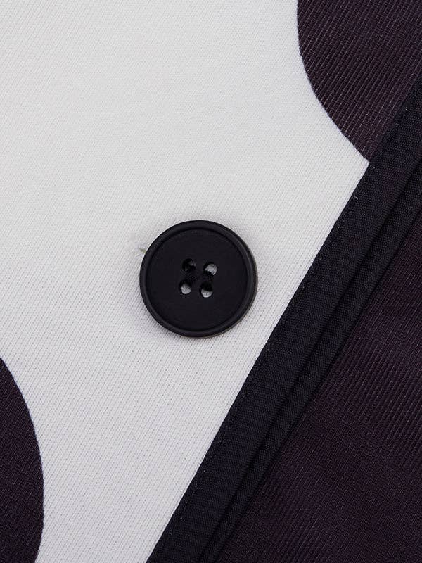 PRETO BRANCO Casaco de gola alta com manga longa, corte solto, estampa floral em cores contrastantes e abertura lateral para venda a revendedores na Faire8