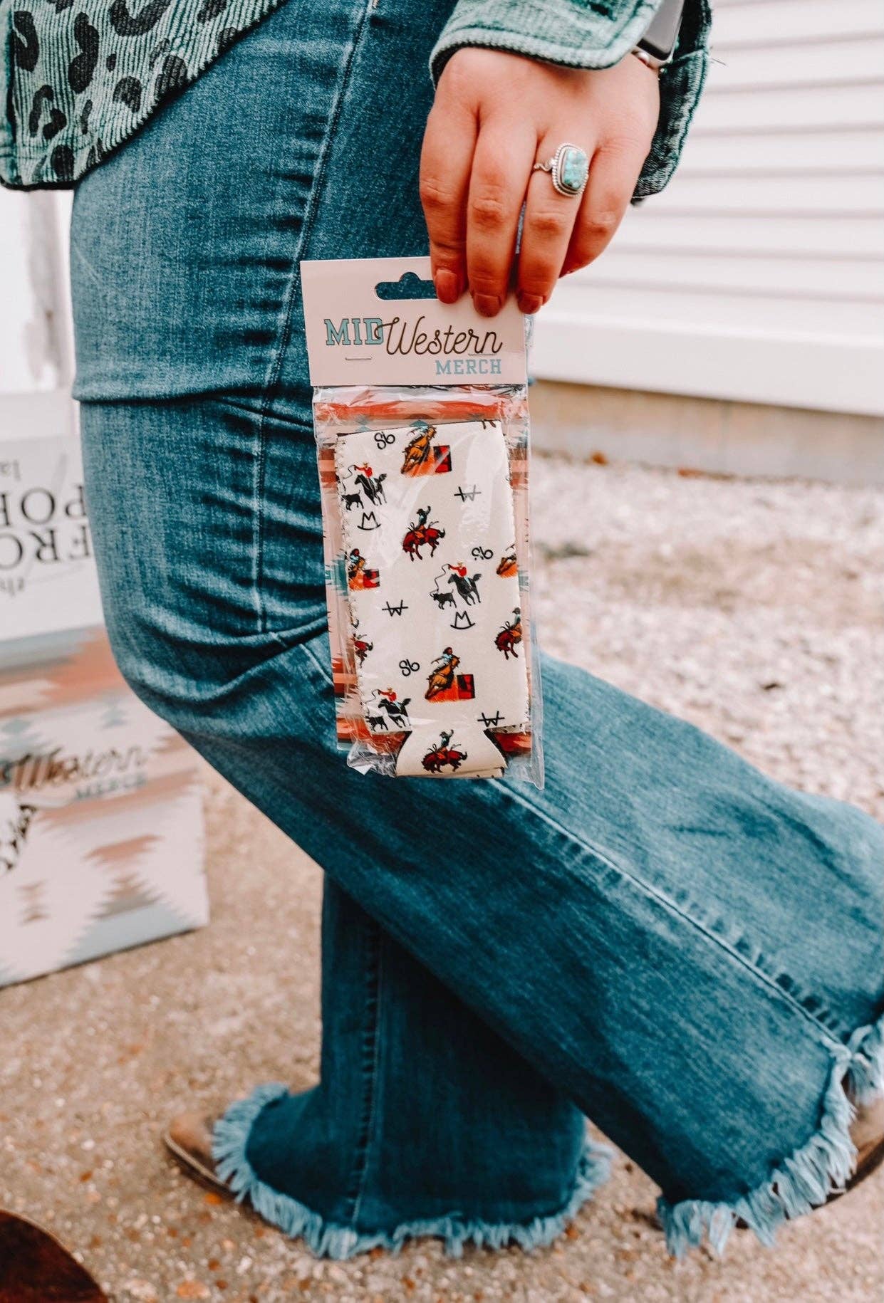 The Front Porch Label – Mangas térmicas de bebidas por atacado – Cowboy Tall Coozie Vintage 2 - Pack9