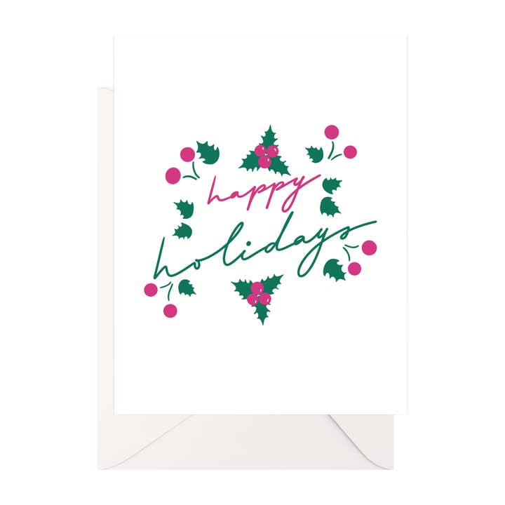 Nostalgia Happy Holidays Greeting Card for wholesale by Élana Camille Creates Paper & Design