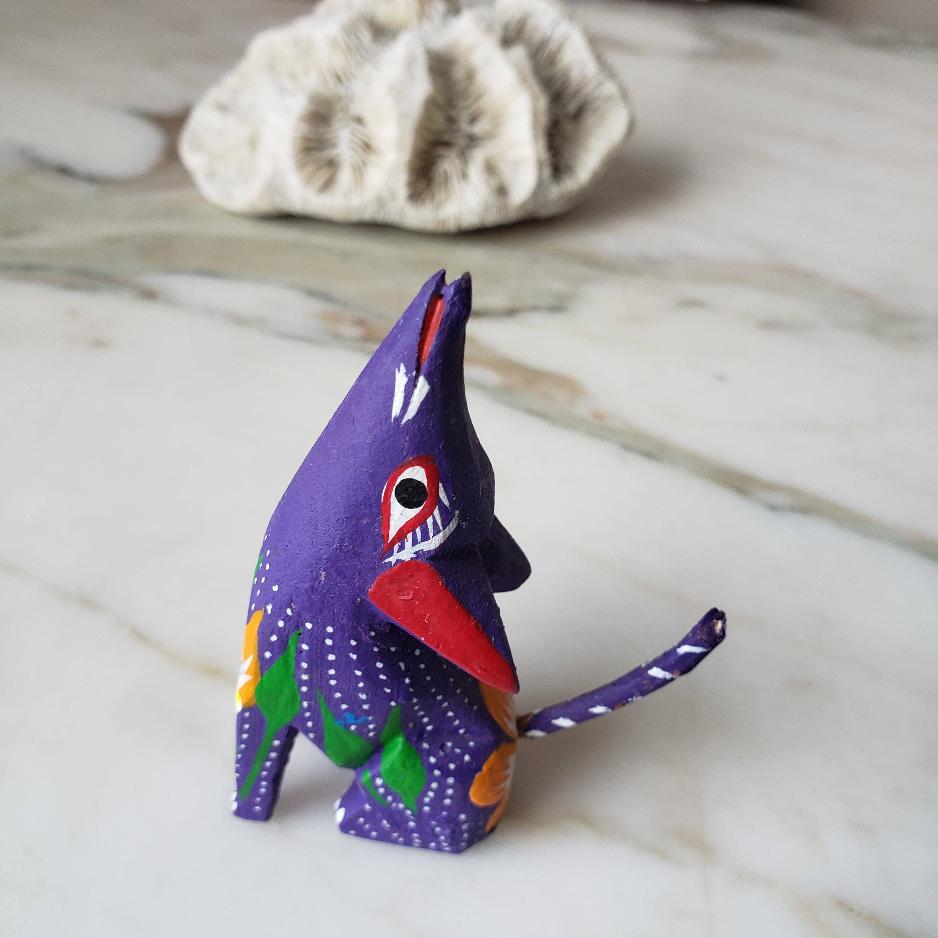 The Little Pueblo - Wholesale Decorative Figurine - Oaxacan Alebrije Coyote Mini Wood Carving Mexican Hand Painted21