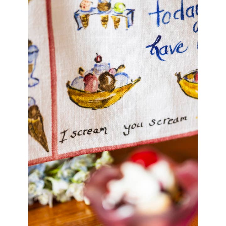 April Cornell - Wholesale Tea Towel - Ice Cream Watercolor Tea Towel