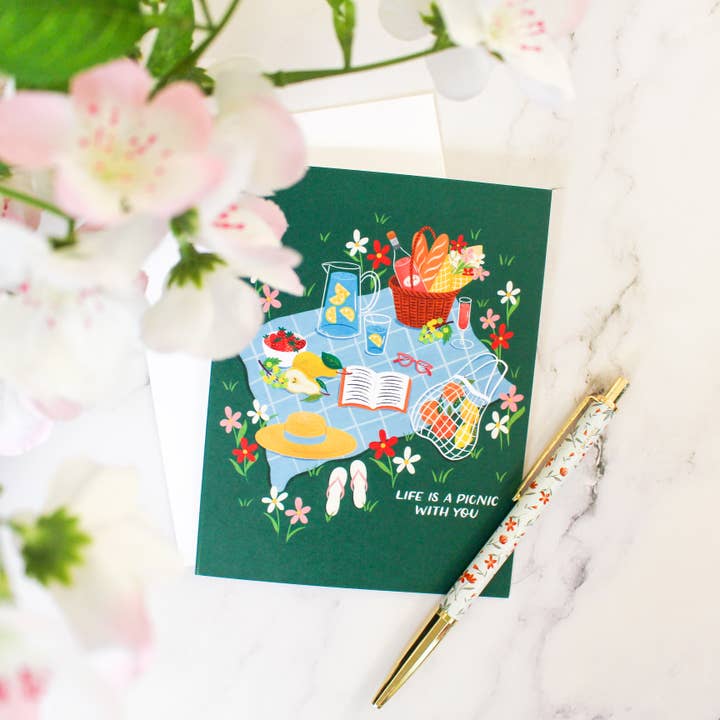 Livet er et picnickort for engroshandel hos Julia Kestner Designs