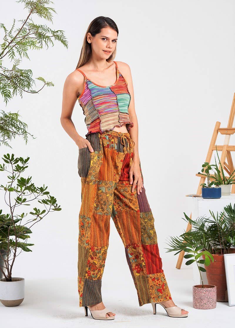 Kathmandu Imports - Wholesale Pants - Women's - Shroom patch straight pants (KT-1412)1