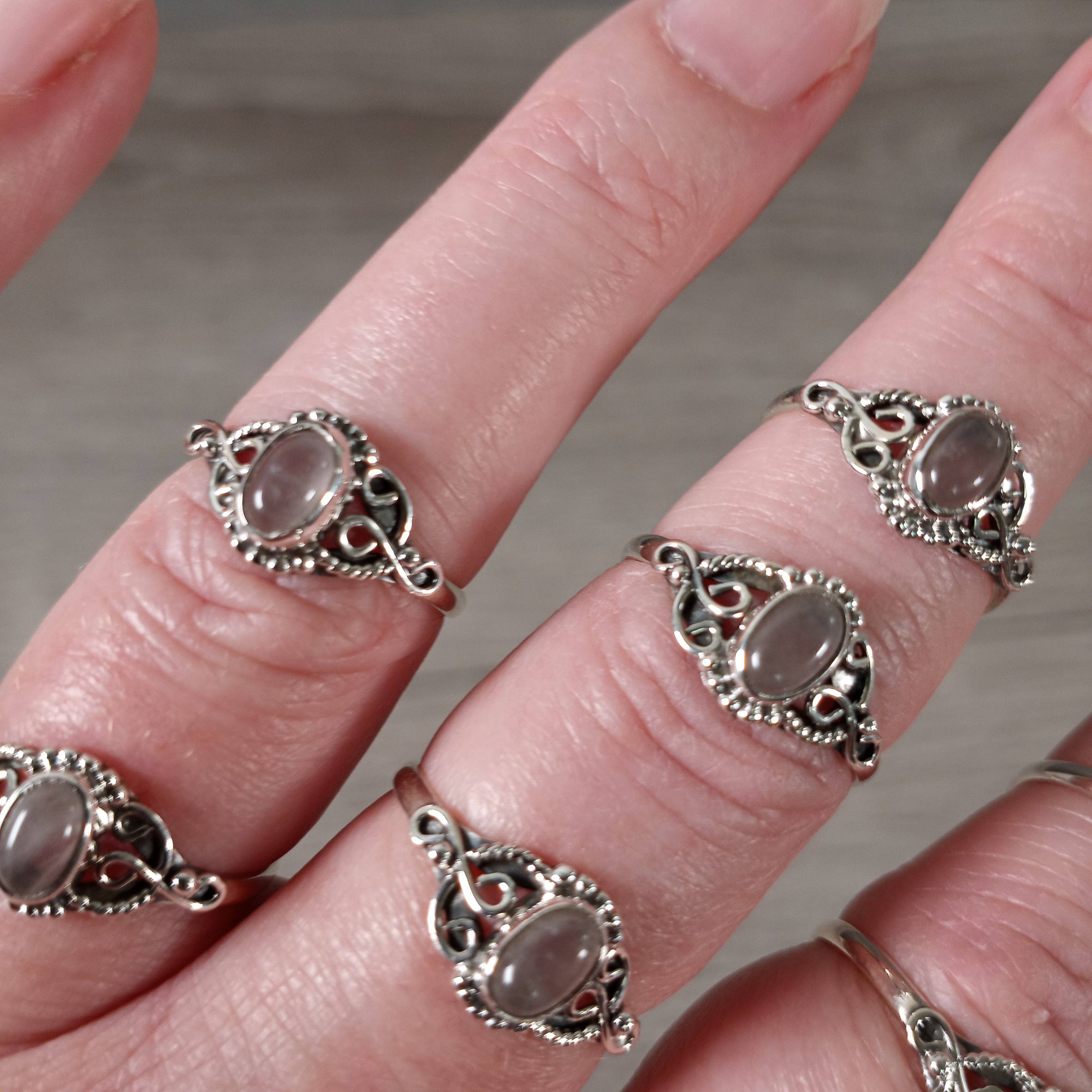 Keystone Crystals - Wholesale Single Stone/Solitaire Ring - Gemstone Sterling Silver 925 Ring Boho Timeless Look3