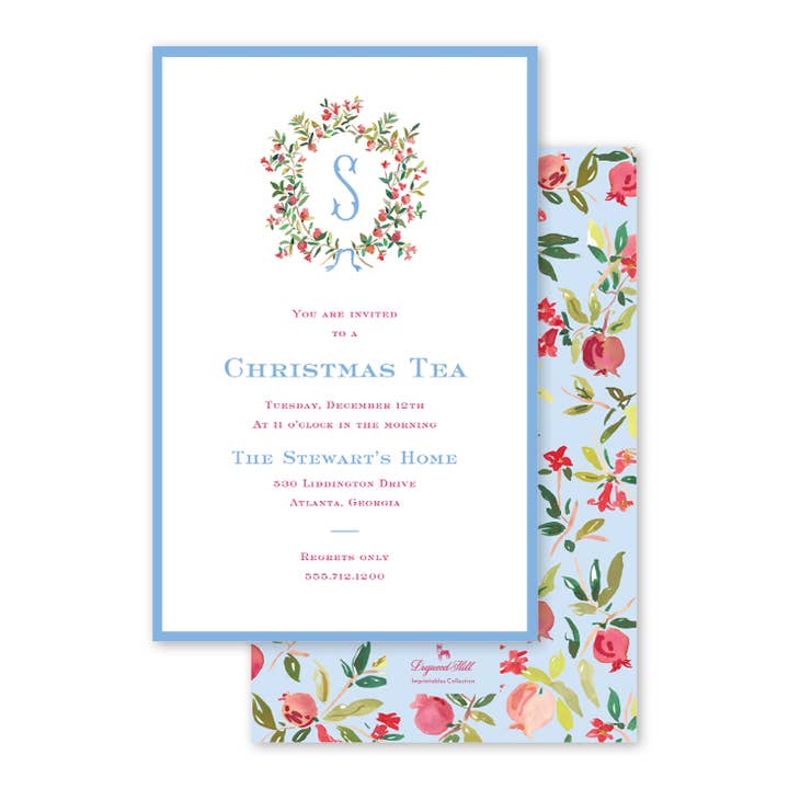 Pomegranate Blue Bulk Invitation for wholesale by Dogwood Hill