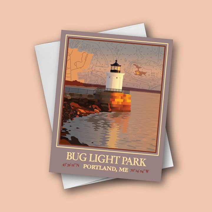 Abby Clark Creative - Wholesale Everyday Greeting Card - Portland Lighthouses - Greeting Card Set of 5 (A2)1