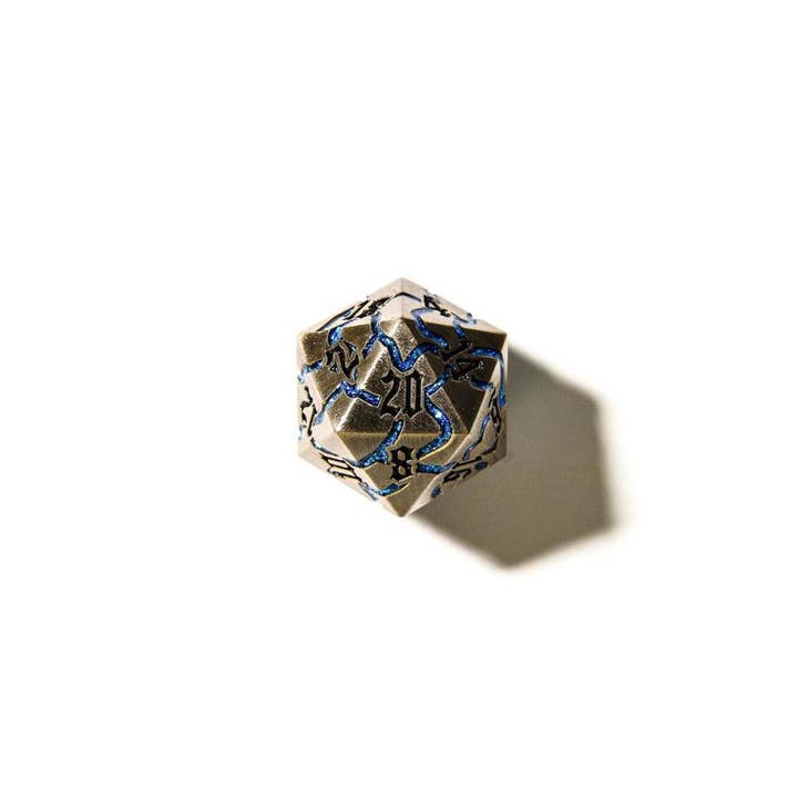 Tabletop Dominion Limited – wholesale Dice – Frostmourne Steel | Solid Metal Dice | 7-Polyhedral Set