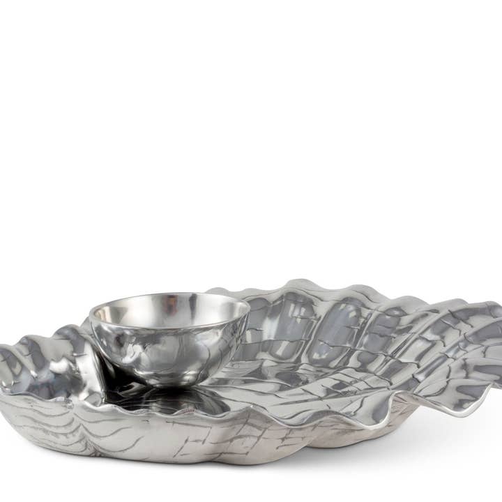 Arthur Court - Wholesale Condiment/Dip Bowl - Oyster W/Pearl Chip & Dip1