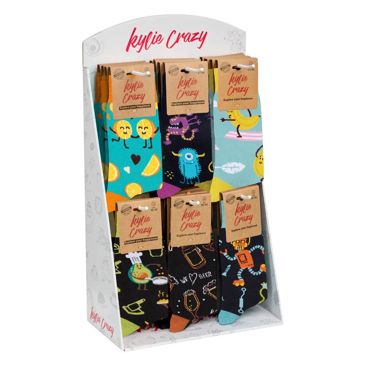 NEW! Pack 72 pares Calcetines de algodón + Expositor KE2508 para venta al por mayor de KYLIE CRAZY