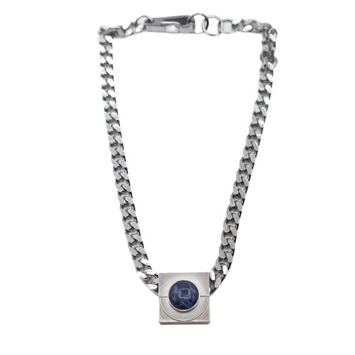 Knotwtr x DIPHDA Iconic Silver + Blue Necklace for wholesale by KNOTWTR