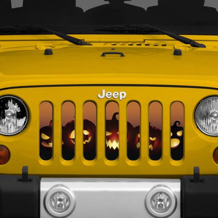 Angry Pumpkins Jeep Grille Insert for wholesale by Dirty Acres