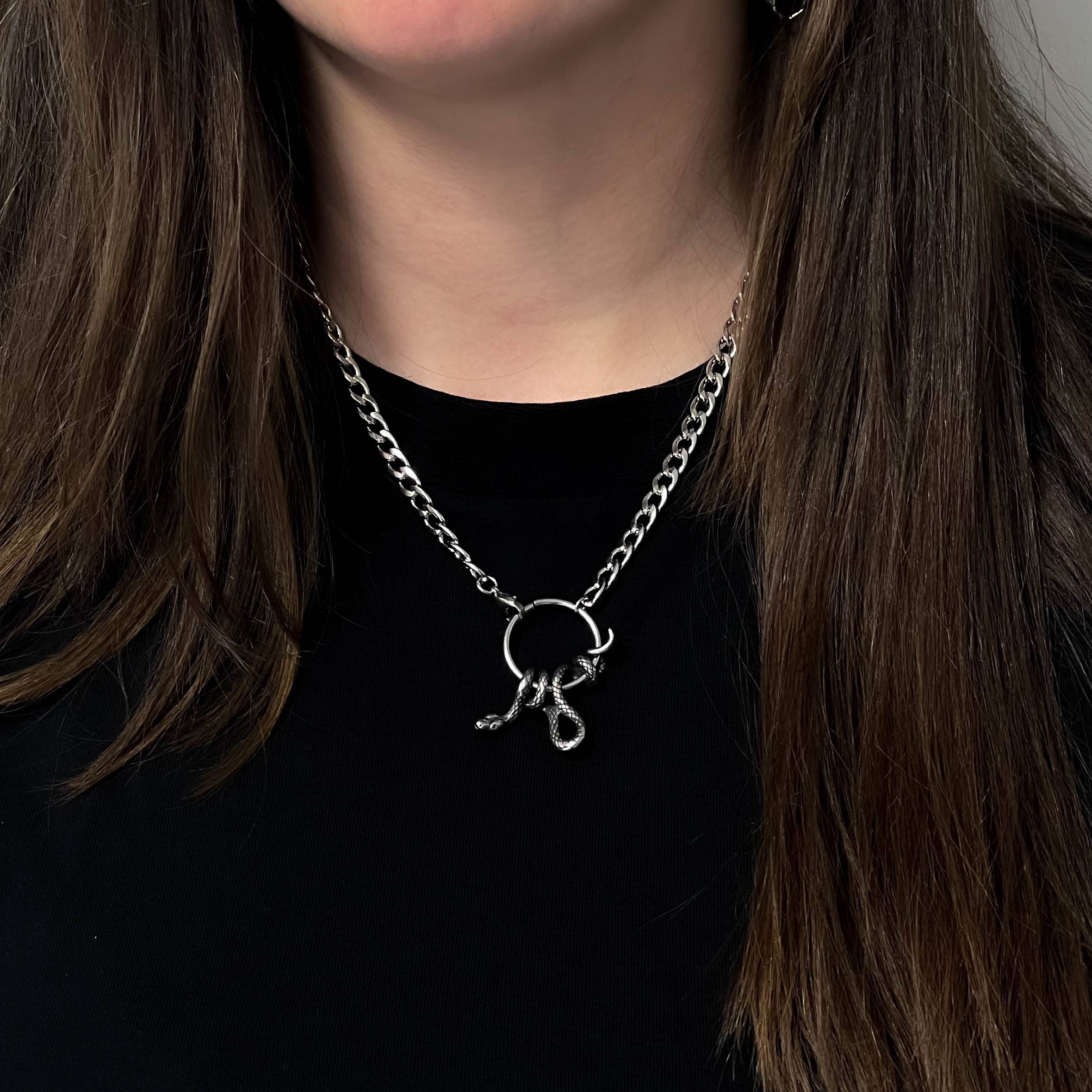 Mysticum Luna - Wholesale Pendant/Charm Necklace - Serpent's Lair Snake Necklace | Gothic Alt Jewellery1