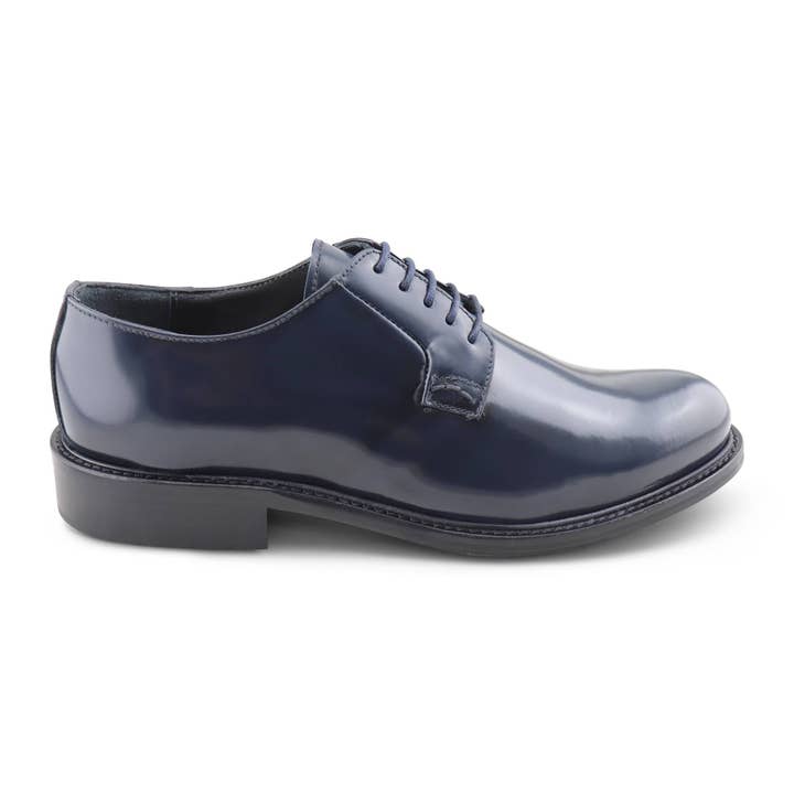 Blue derby in brushed leather for wholesale by Otisopse