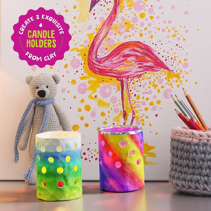 Dan&Darci - Wholesale DIY Craft Kit - Kids - Light-up Clay Lanterns Making Kit