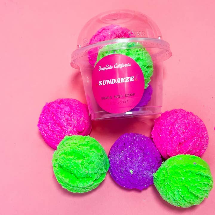 SUNDAEZE Bubbelbadschepjes set voor wholesale door SOAPCUTE CALIFORNIA