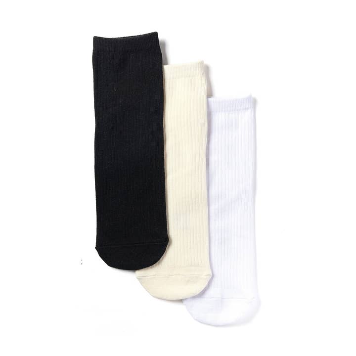 3-Pack Ribbed Ankle Socks for wholesale by Stems socks & tights