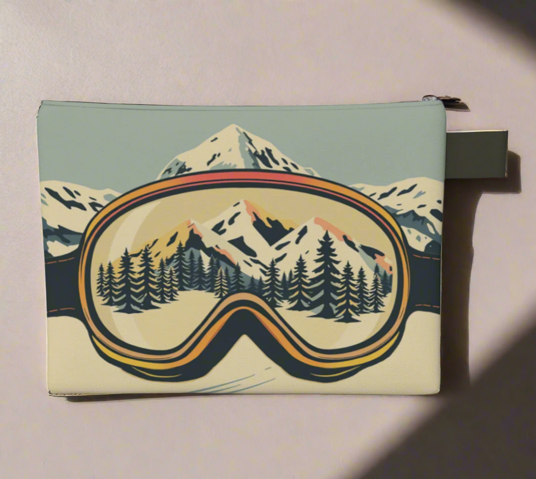 Sofs Designs - Wholesale Pouch - Women's - Wristlet carry-all Ski Bag silver Ski goggles made in Canada1