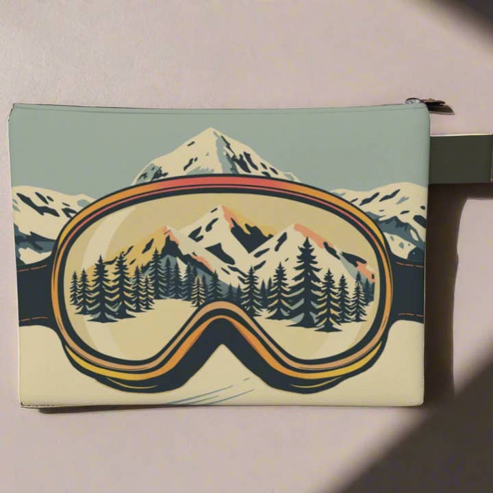 Sofs Designs - Wholesale Pouch - Women's - Wristlet carry-all Ski Bag silver Ski goggles made in Canada1