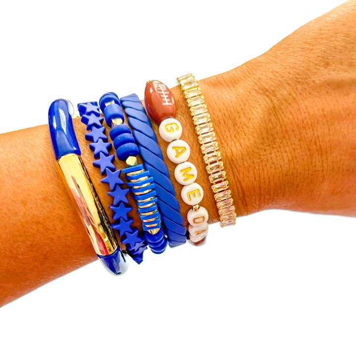 Savvy Bling - Wholesale Jewelry Set - Blue Game Day Bracelets & Necklaces3
