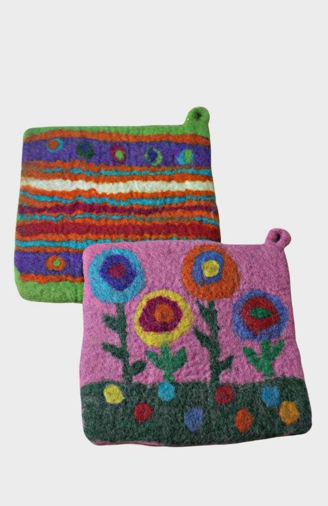 Ganesh Himal Trading - Vente Gants de cuisine/maniques - Manique en feutre colorée2