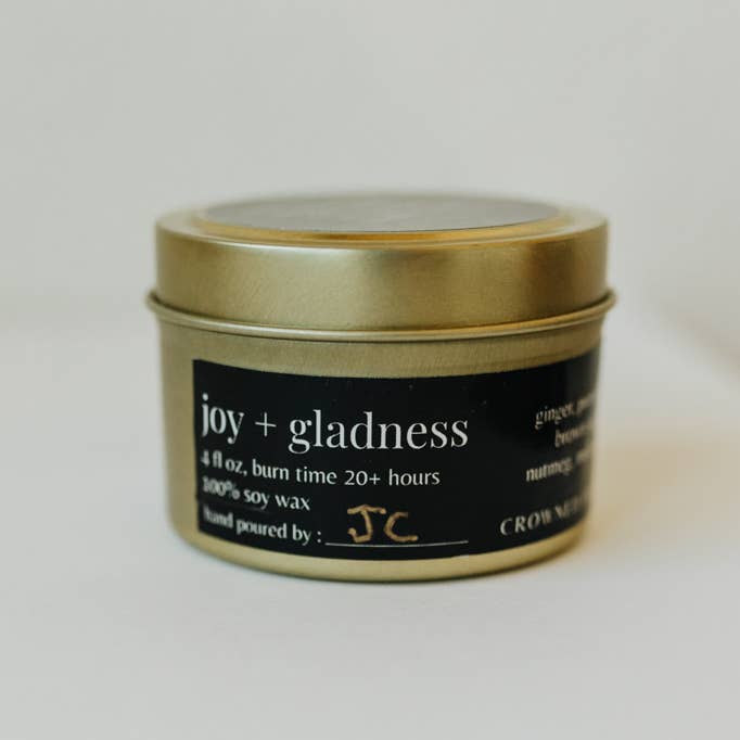 Crowned Free - Wholesale Travel Candles - Joy + Gladness Candle - 4oz - Made by Survivors