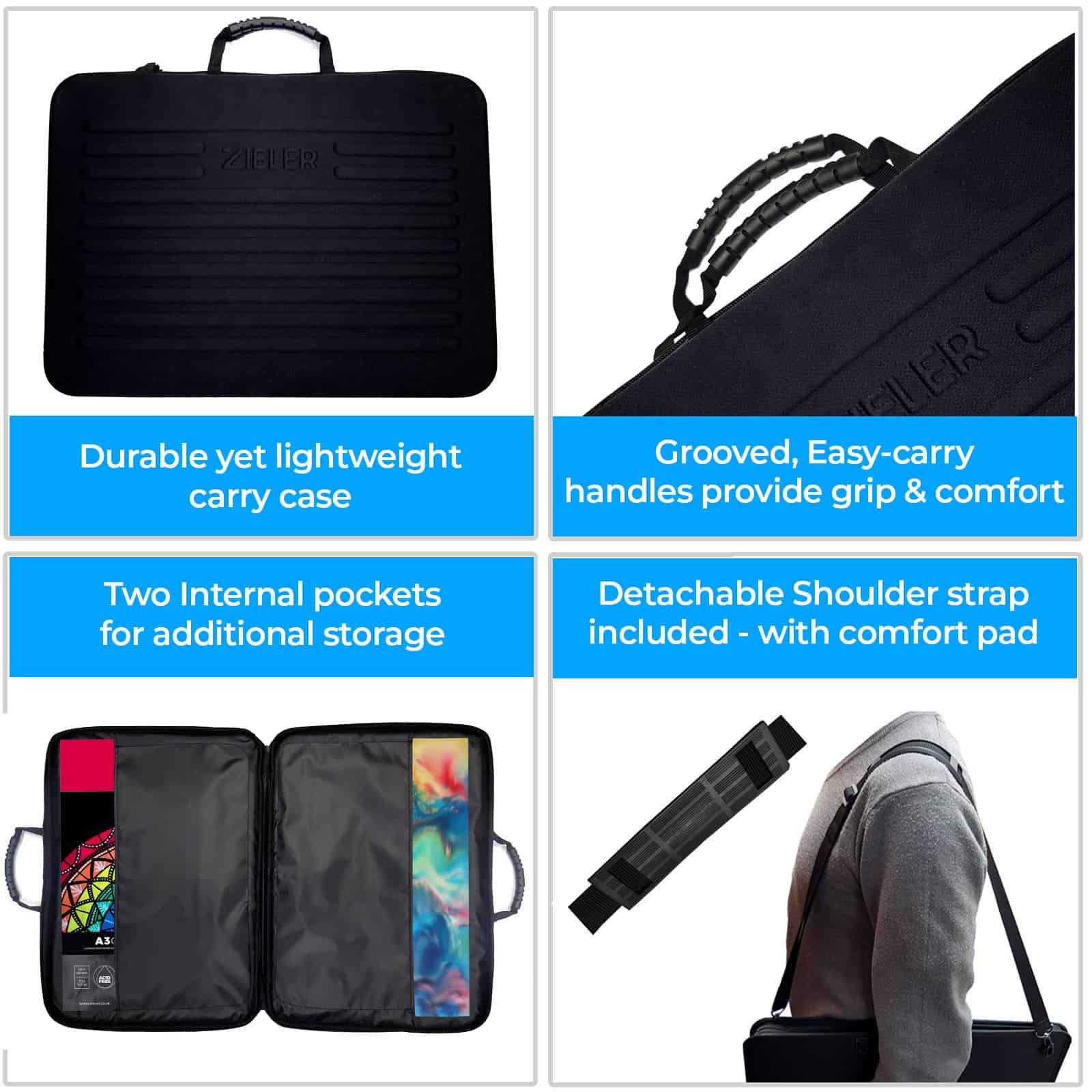 Zieler - Vente Chevalets - Chevalet de table en bois A3 avec étui de protection2