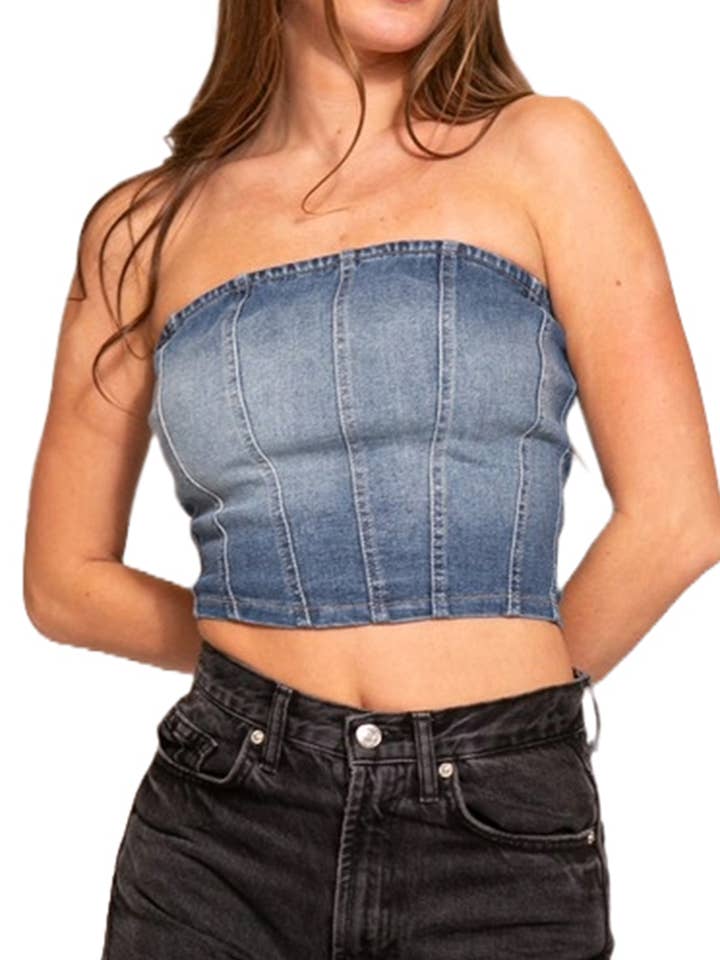 Denim Darling Corset Top for wholesale by Vanilla Monkey
