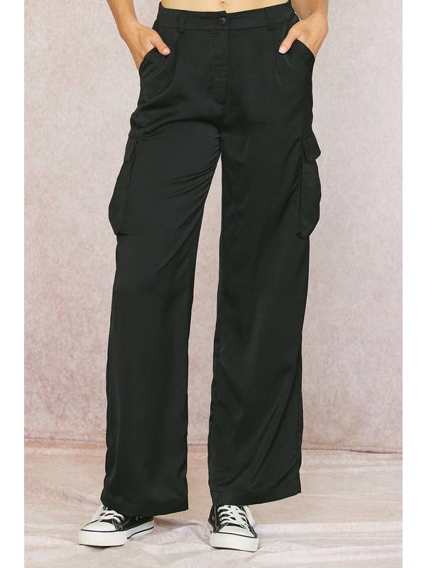 ILLA ILLA - Wholesale Pants - Women's - Satin Cargo Pants12