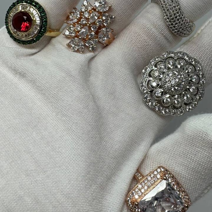 ZEHN WHOLESALE LLC - Wholesale Cocktail/Statement Ring - Wholesale Assorted Electroplated Luxury Statement Rings 2