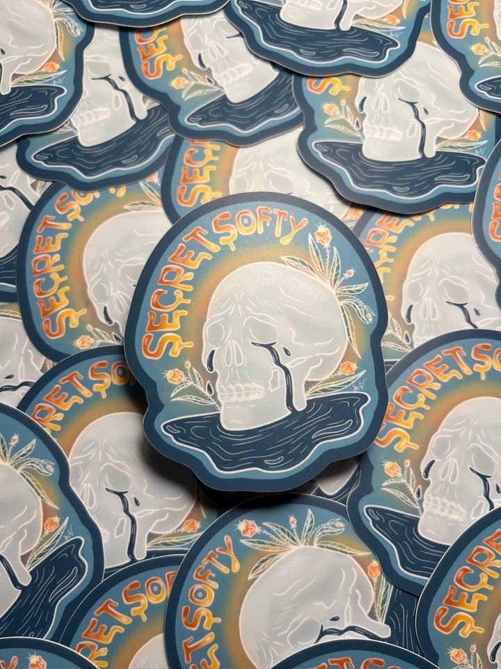 Secret Softie Weather Proof Vinyl Sticker for wholesale by Autumn Eve's Art