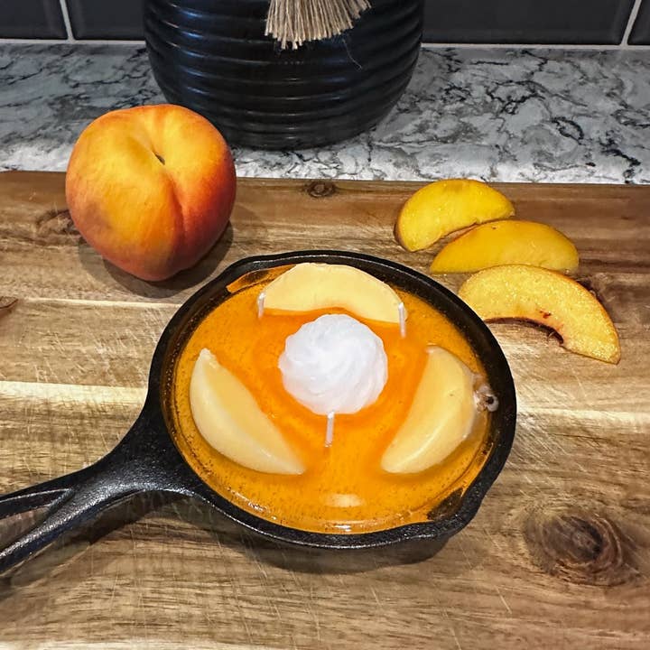 The Candle Cottage & DUOS Dual Fragrance Candles - Wholesale Novelty Candle - Peach Pie Skillet Candle0