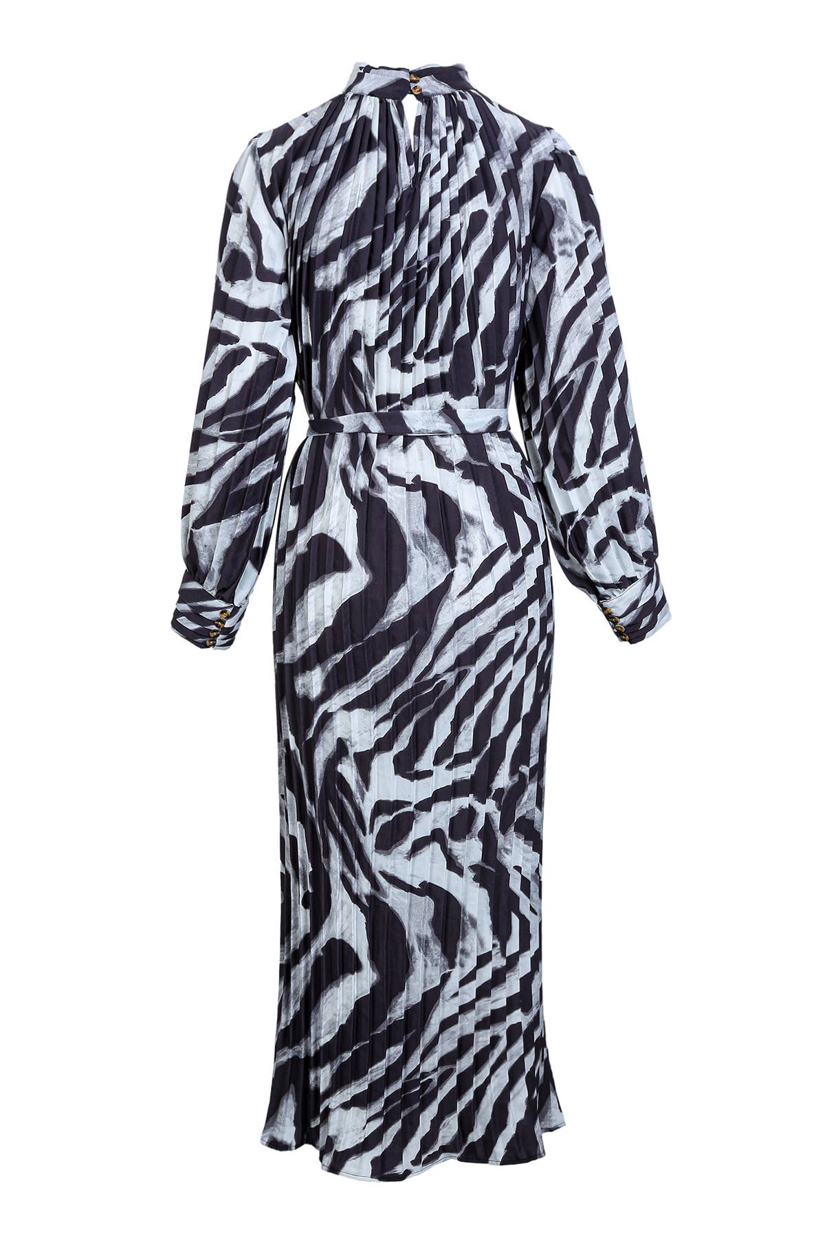 Beulah Style - Wholesale Dress - Women's - Abstract Swirl Print Pleated Maxi Dress PC344210