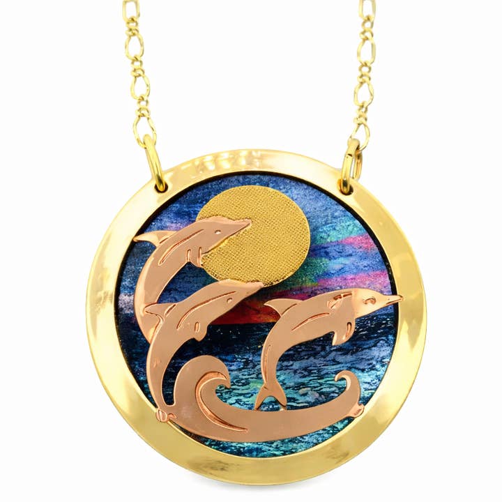 NPT 75 Dolfijnen Ketting voor wholesale door COPPER ARTS INC.