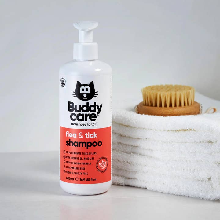 Buddycare - Wholesale Pet Shampoo - Dog - Buddycare Cat Shampoo - Flea & Tick - 500ml / 16.9 fl oz