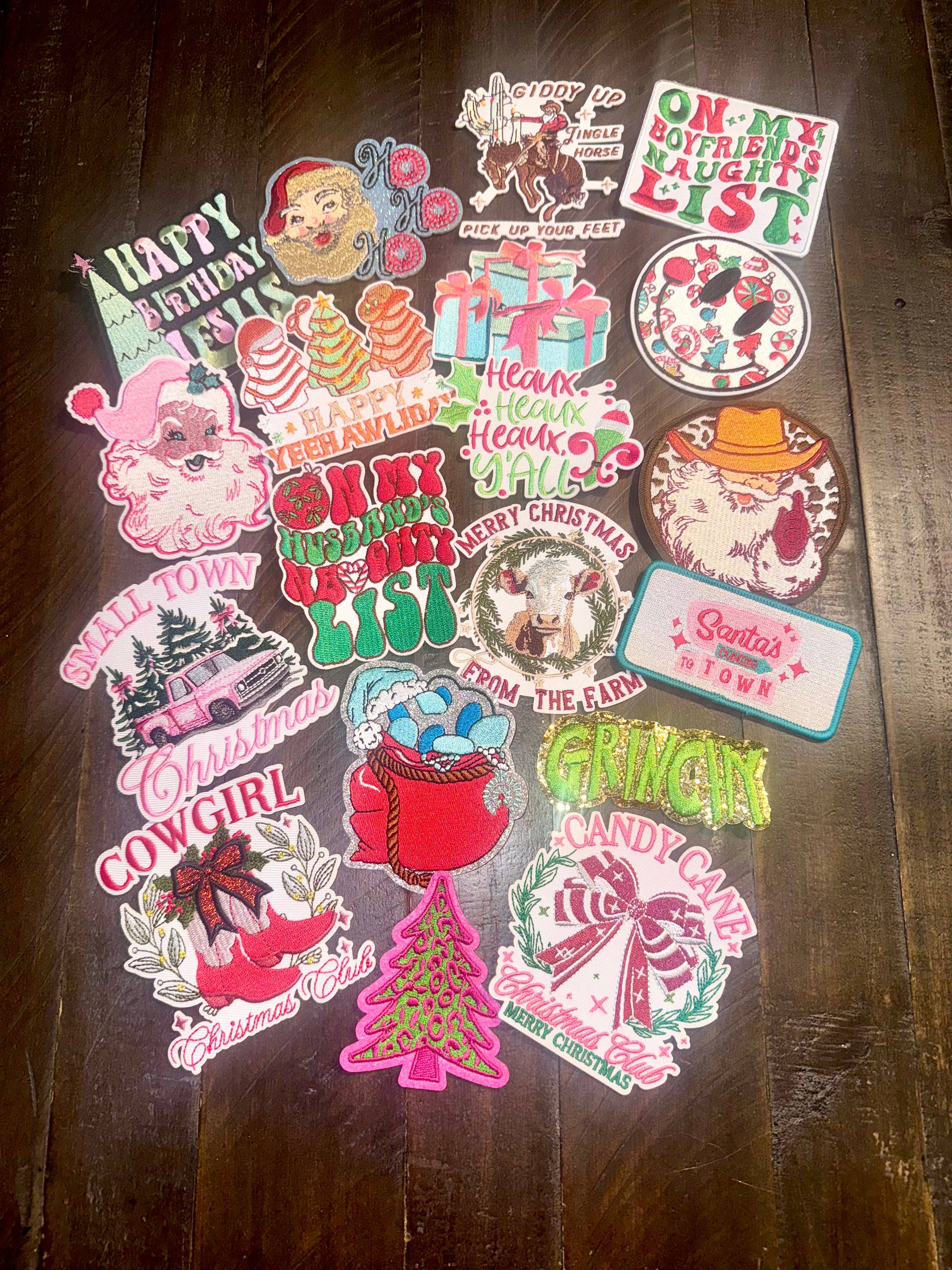 sequinandstiches - Wholesale Patch - Christmas Mystery Bundle Trucker Hat Patches, Patch Bundle, Bulk Patches, Iron on Patches,1