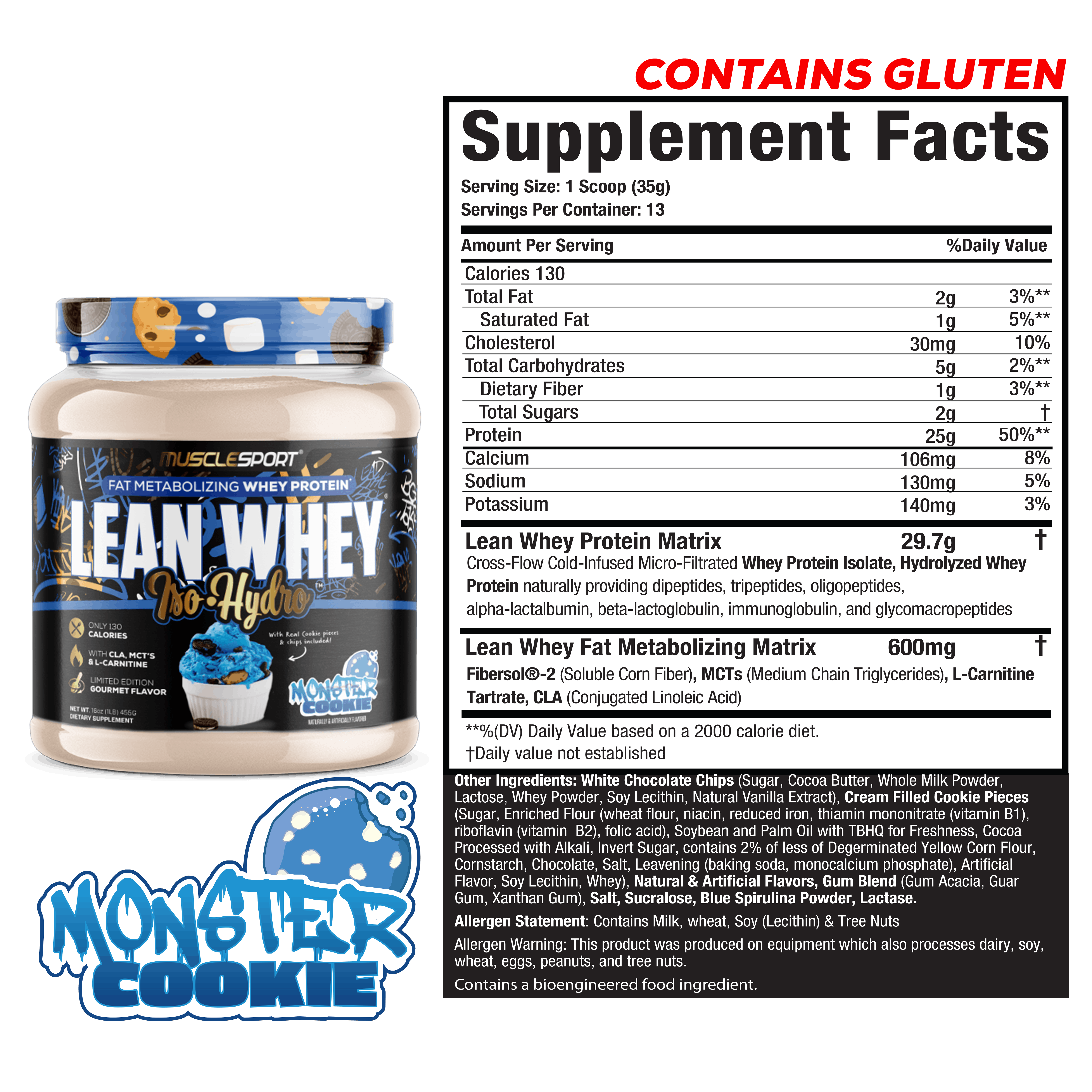 MuscleSport - Wholesale Protein/Superfood Powder - Lean Whey™ Iso Hydro Gourmet Protein 1lb4