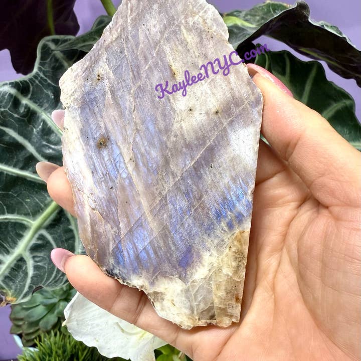 KayleeNYC – wholesale Spiritual stone/crystal – 2 lbs Natural Moonstone Slab Crystal Healing Energy5