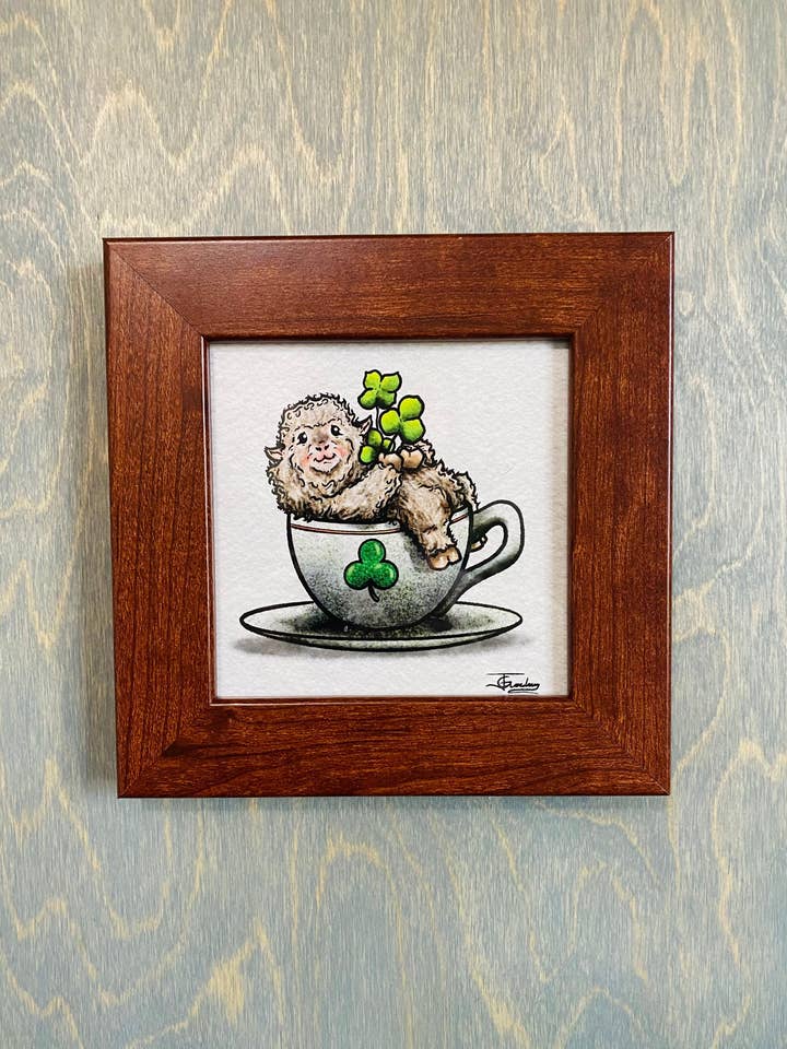 Irish Coffee Sheep, Drinking Buddy, impression d'art pour la vente par Guerdrum Art