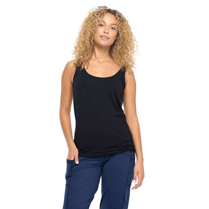Black Lux Cotton Modal Tank Top for wholesale on Faire